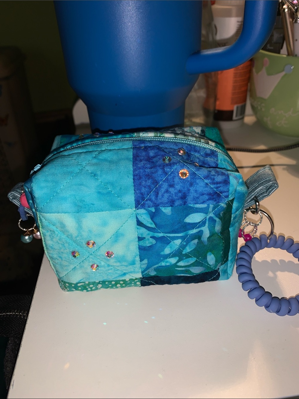 Handmade Patchwork pouch keychain Wristlet